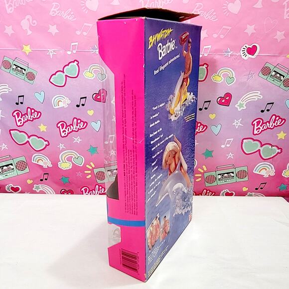 Baywatch Barbie 1994 Lifeguard With Dolphin & Accessories Mattel 13199 NRFB - Picture 9 of 11